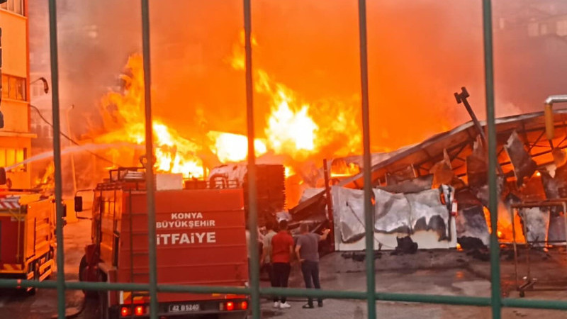 Beyşehir'de silah fabrikasında korkutan yangın