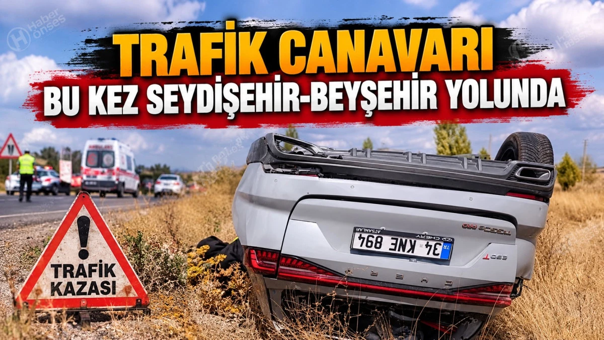 Beyşehir yolundaki feci kazada 3 kişi yaralandı