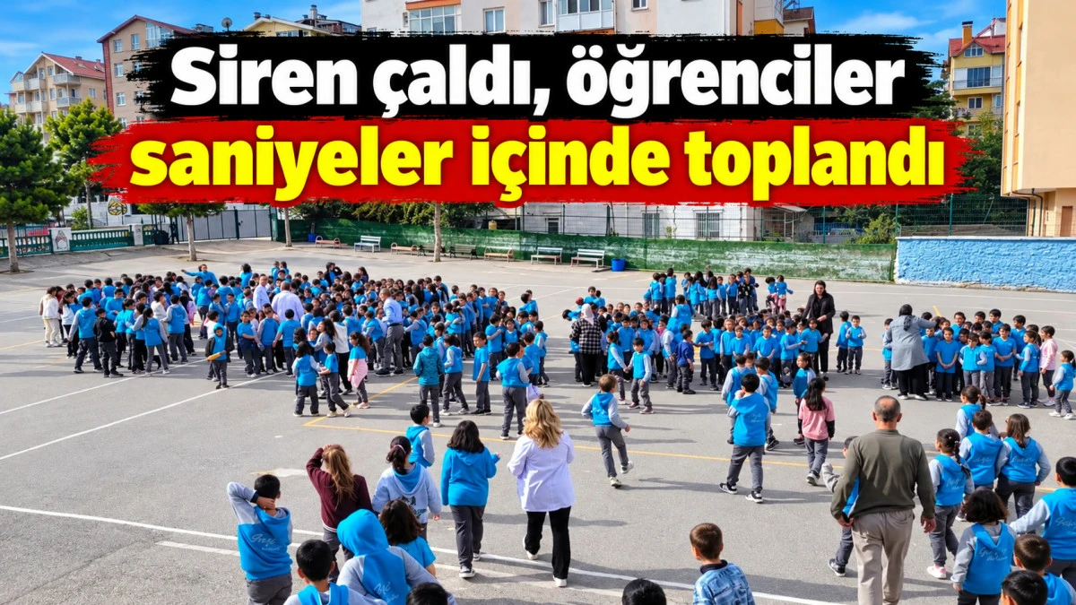Beyşehir&rsquo;de &ouml;ğrencilerden 30 saniyelik afet sınavı