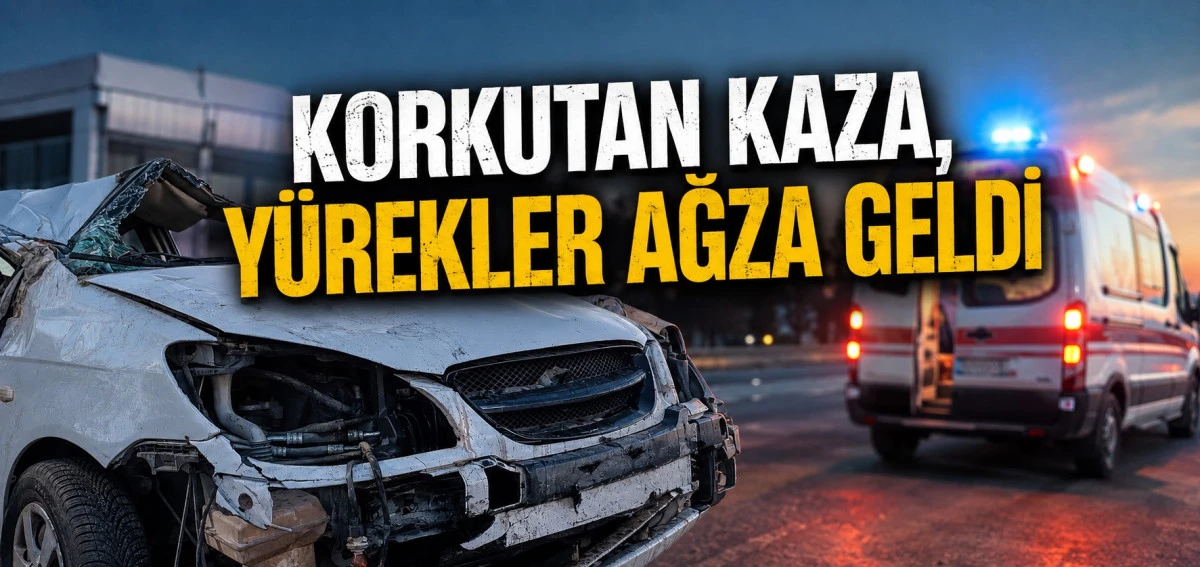 Devrilen otomobildeki 4 kişi yaralandı