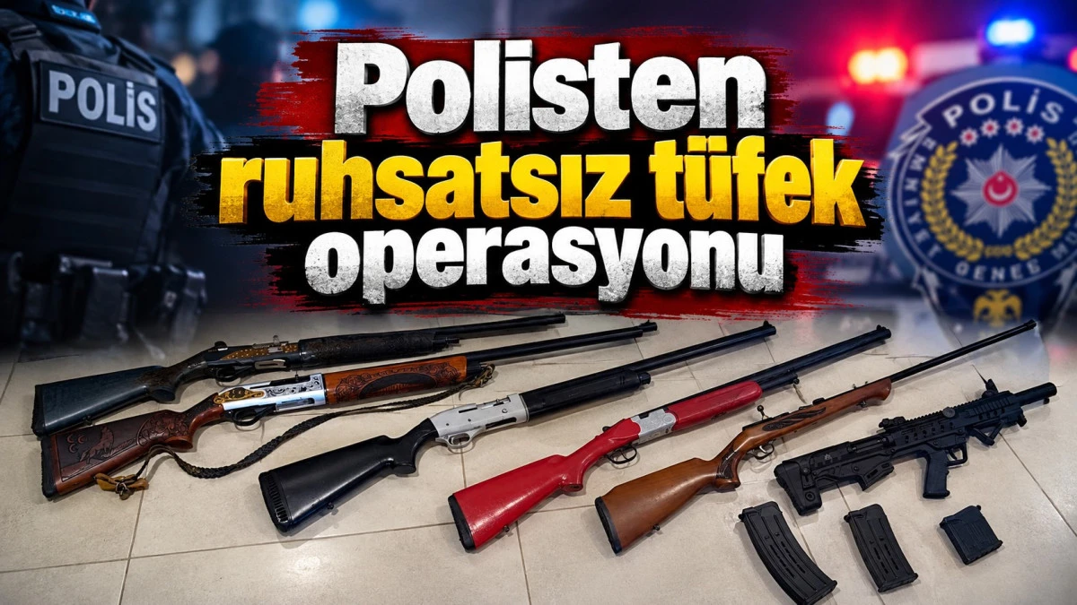 Ev değil silah deposu! 6 ruhsatsız t&uuml;fek ele ge&ccedil;irildi