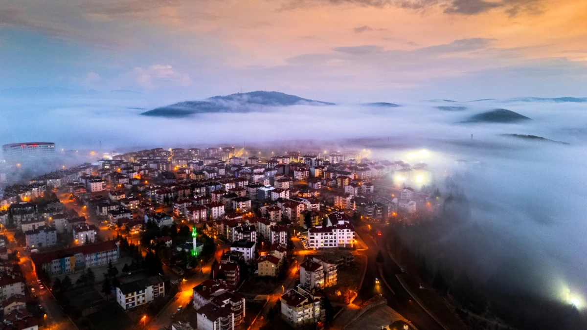 Havadan Beyşehir! Sisler i&ccedil;inde masalsı manzara