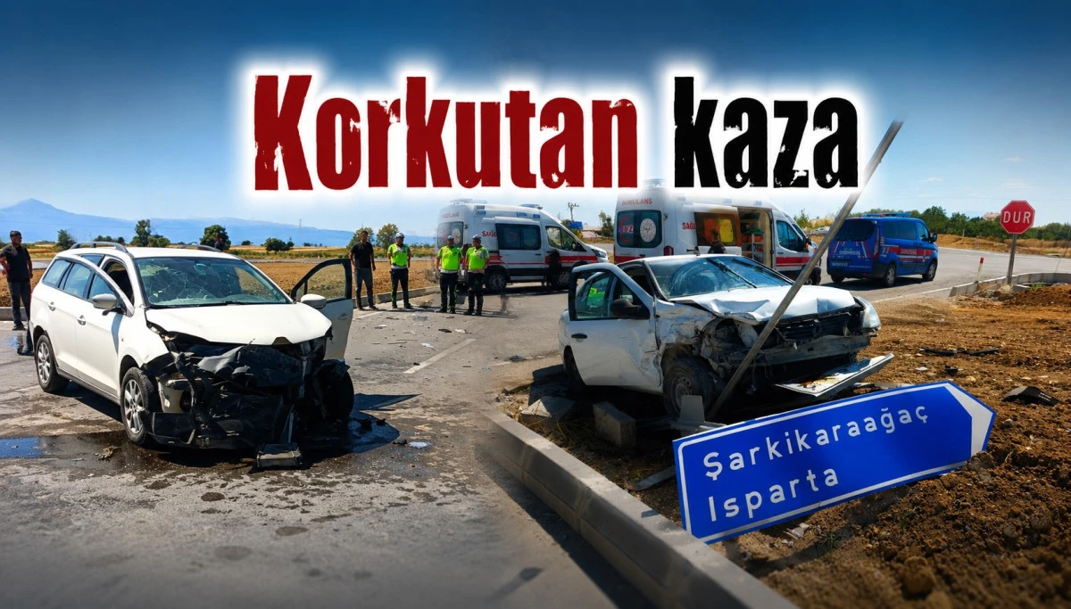 H&uuml;y&uuml;k kavşağında feci &ccedil;arpışma: 7 yaralı