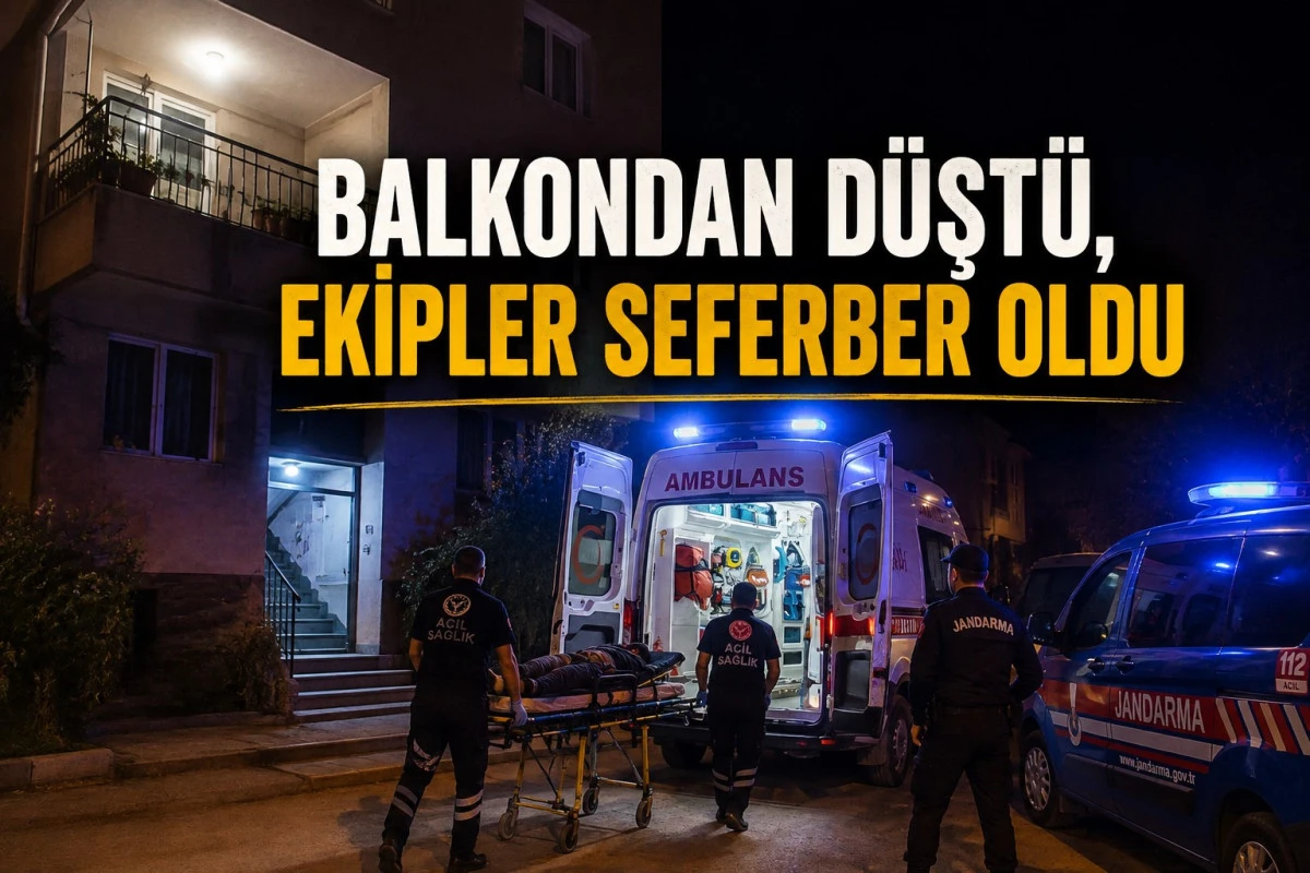 H&uuml;y&uuml;k&rsquo;te balkondan d&uuml;şen kişi yaralandı