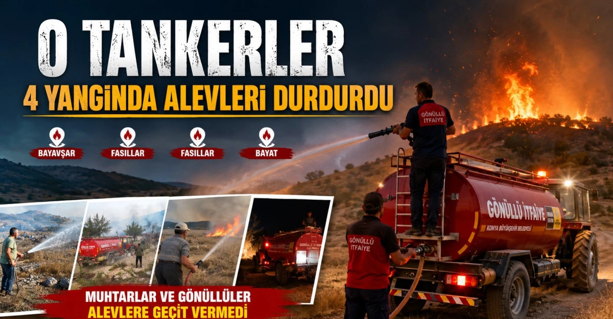 İtfaiyeci muhtarlar alevlere ge&ccedil;it vermedi