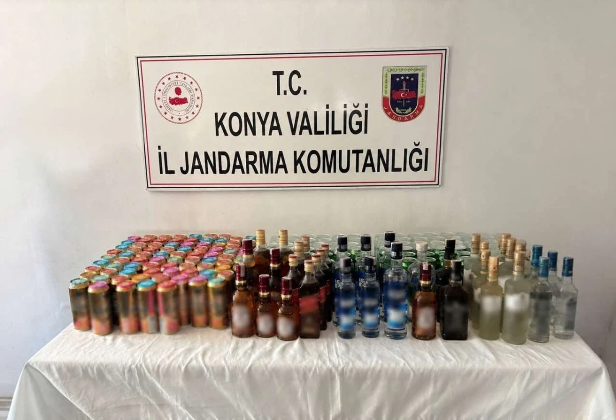 Ka&ccedil;ak alkole jandarma denetimi! 191 şişe ele ge&ccedil;irildi