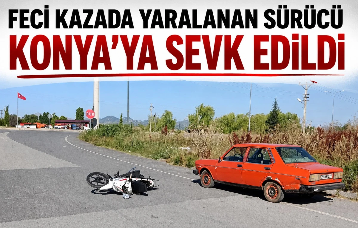 Kavşakta korkutan &ccedil;arpışma! S&uuml;r&uuml;c&uuml; ağır yaralandı