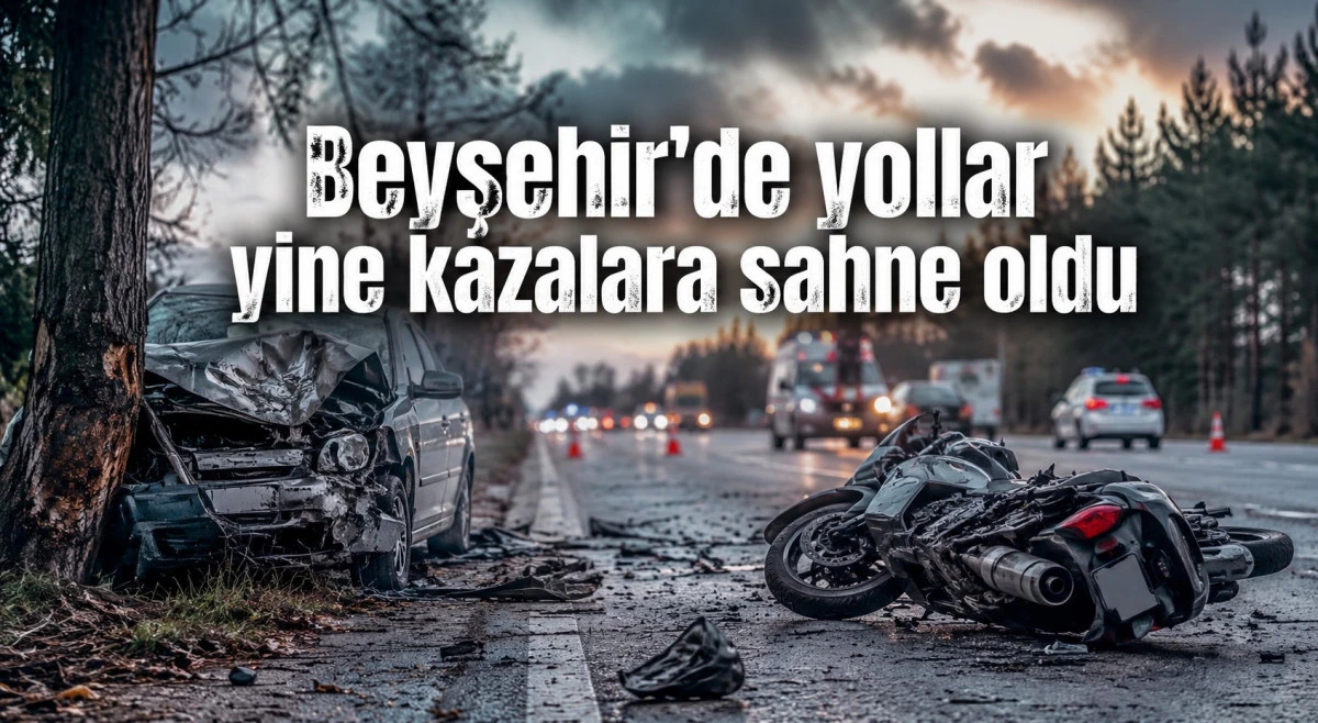 Otomobil ağaca &ccedil;arptı, motosiklet yayaya