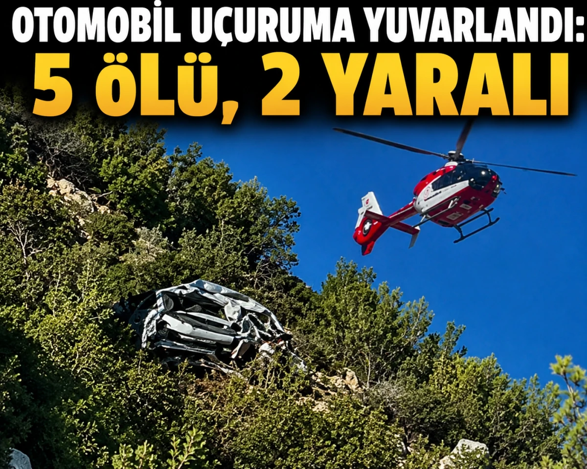 Otomobil u&ccedil;uruma yuvarlandı: 5 &ouml;l&uuml;, 2 yaralı