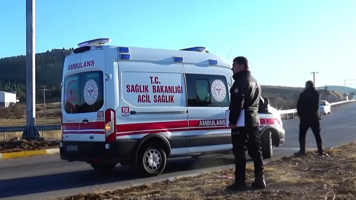 Otomobil trafik ışığı direğine çarptı, 2 kişi yaralandı